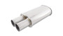 Vibrant 1094 StreetPower Oval Muffler w/ 3" Round Straight Cut Tip 2.5" Inlet 304 Stainless Steel