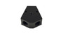 Vibrant 10821 Y-Block Adapter, 1/2" NPT Single x Dual 3/8" NPT w/ 1/8" NPT Port Black Anodized
