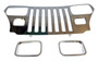 RT Off-Road RT34045 Stainless Steel Grille Applique w/ Chrome Bezels for 87-95 Jeep YJ Wrangler
