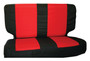 RT Off-Road SCP20130 Red & Black Rear Seat Cover Set for 1997-2002 TJ Jeep Wrangler, Includes Rear Black/Red Polycanvas Seat Cover
