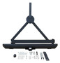 RT Off-Road RT20005 Black Textured Plate Steel Rear Bumper w/ Tire Carrier & Receiver for Jeep 87-06 TJ & YJ Wranglers
