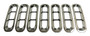 RT Off-Road RT26055 7-Piece Chrome Plastic Grille Inserts for Jeep JK Wrangler, Snap-In Pieces