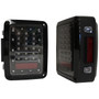 RT Off-Road RT28112 LED Tail Light Set w/ Clear Lenses w/ Black Bezels for 2007-18 Jeep JK Wrangler, Red LEDs