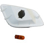 Crown Automotive 55155628ABC Right Side Marker Lamp, Clear w/ Amber Bulb for 1997-2006 Jeep TJ Wrangler - Clear, White Plastic