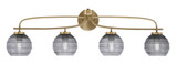 Cavella 4 Light Ribbed Glass Vanity Light 37.5 Inch Length by Toltec - 3914-NAB-5110