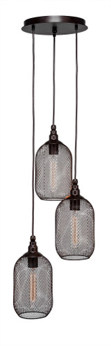 Plexus 3 Light Medium Pendant 12.25 Inch Wide by Toltec - 1818-1225-1375-