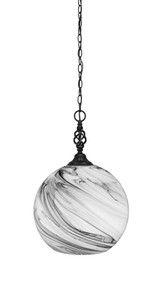 Elegante 1 Light Medium Pendant 21 Inch Tall by Toltec - 82-1375-21