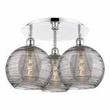 Athens Deco Swirl 3 Light 21.75 Inch Wide Flush Mount by Innovations - 516-3C-G1213-10
