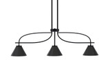 Cavella 3 Light Steel Small Island Pendant 38.75 Inch Length by Toltec - 3936-MB-421-CH