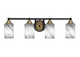 Paramount 4 Light Steel Vanity Light 29.25 Inch Length by Toltec - 3424-BN-3001