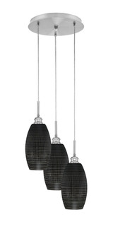 Array 3 Light Medium Pendant 16 Inch Tall by Toltec - 1818-BN-11.5-16