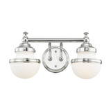 Oldwick 2 Light White Glass Vanity Light by Livex - 5712