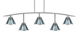 Kurve 5 Light Art Glass Bar Island Pendant 13 Inch Tall by Toltec - 3745-NAB-9345