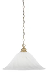Chain 1 Light Large Chain Hung Pendant 11.5 Inch Tall by Toltec - 92-BN-5781