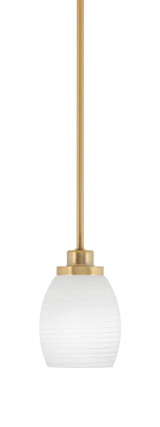 Odyssey 1 Light Stem Hung Mini Pendant 6.75 Inch Tall by Toltec - 2601-NAB-615