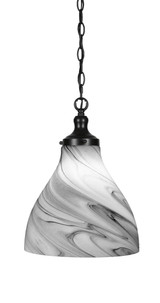 Juno 1 Light Steel Medium Chain Hung Pendant 15.5 Inch Tall by Toltec - 99-BN-4729