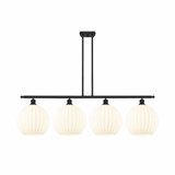 White Venetian 4 Steel Stem Hung Oversized Island Pendant by Innovations - 516-4I-G1217-12
