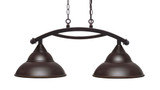 Bow 2 Light Steel Medium Linear Island Pendant 32.75 Inch Length by Toltec - 872-12-1425-3275