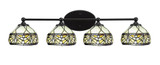 Capri 4 Light Art Glass Vanity Light 32 Inch Wide by Toltec - 5914-328