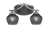 Zilo 2 Light Bath Bar 9.5 Inch Tall and 15.25 Inch Length by Toltec - 552-46-2