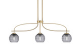 Cavella 3 Light Steel Small Island Pendant 38.25 Inch Length by Toltec - 3936-4602