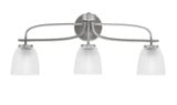 Cavella 3 Light Ribbed Glass Vanity Light 26.5 Inch Length by Toltec - 3913-500