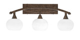 Bow 3 Light Vanity Light 28.75 Inch Length by Toltec - 173-1175-20