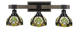 Tacoma 3 Light Art Glass Vanity Light 27 Inch Length by Toltec - 1843--975-27