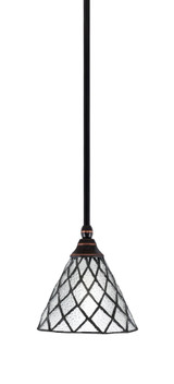 1 Light Art Glass Stem Hung Small Pendant 7.25 Inch Tall by Toltec - 23-BC-9185