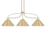 Cavella 3 Light Metal Shade Medium Island Pendant 45 Inch Length by Toltec - 3936-MB-420-CH