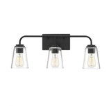 3 Light Cone Glass Farmhosue Vanity Light 24 Inch Wide by Meridian - M80044
