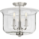 Winslett 3 Light 13.75 Inch Wide Semi Flush Mount by Progress - P350153