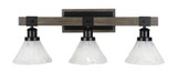 Tacoma 3 Light Steel Vanity Light 27.25 Inch Length by Toltec - 1843--95-2725