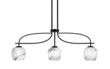 Cavella 3 Light Steel Small Island Pendant 38 Inch Length by Toltec - 3936-MB-4810