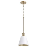 1 Light Small Cone Pendant 9.75 Inch Tall by Quorum - 877