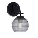 Cavella 1 Light Ribbed Glass Wall Sconce 6 Inch Wide by Toltec - 3911-MB-5110