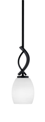 Cavella 1 Light Steel Mini Pendant 12.5 Inch Tall by Toltec - 3901-MB-4022