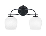 Cavella 2 Light Down Glass Steel Vanity Light 17.5 Inch Length by Toltec - 3912-MB-4810