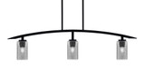 Kurve 3 Light Steel Island Pendant 10.75 Inch Tall by Toltec - 3736-MB-54