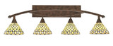 Bow 4 Light Vanity Light 39.5 Inch Length by Toltec - 174-1175-94