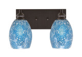 Edge 2 Light Fusion Glass Vanity Light by Toltec - 1162-BN-4165