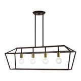 Albert Parkway 4 Light Caged Linear Chandelier by Bailey Street Home - 218-BEL-1219973