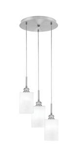 Array 3 Light Steel Small Pendant 12.75 Inch Tall by Toltec - 1818-BN-10.5-12.75