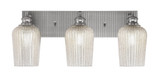 Edge 3 Light Textured Glass Vanity Light by Toltec - 1163-ES-4250