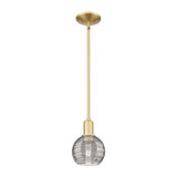 Athens Deco Swirl 1 Light Stem Mini Pendant 5.88 Inch Wide by Innovations - 716-1S-G1213-6_P