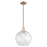 Athens Water Glass 1 Light Cord Hung Mini Pendant 14.33 Inch by Innovations - 716-1P-G1215-12