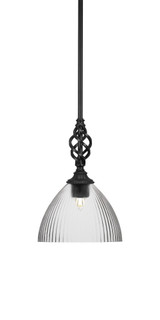 Elegante 1 Light Steel Small Pendant 13.75 Inch Tall by Toltec - 80-1075-1375