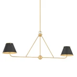 Burghley 2 Light Linear Chandelier 54.25 Inch Wide by Hudson Valley - MDS2001