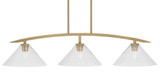 Kurve 3 Light Bar Island Pendant 45.25 Inch Length by Toltec - 3736-NAB-306