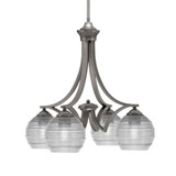 Zilo 4 Light Medium Chandelier by Toltec 568-DG-5110 - 568-DG-5110
